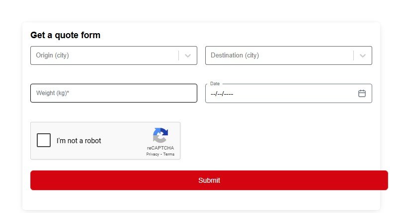 Shipment Rate Calculator