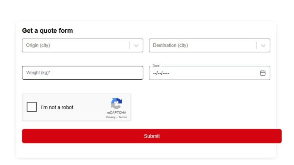 TCS Shipment Rate Calculator